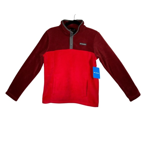 Columbia Other - Columbia Youth Boys-Girls Fleece Pullover Sweater Size L (14-16) Red Rasper
